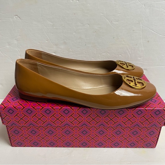 Tory Burch Chelsea Ballet Umber Tan Patent Leather size 9.5 - Picture 12 of 12